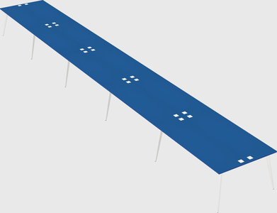 Shared rectangular office desk system