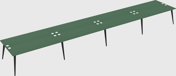 Shared rectangular office desk system