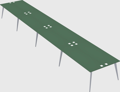 Shared rectangular office desk system