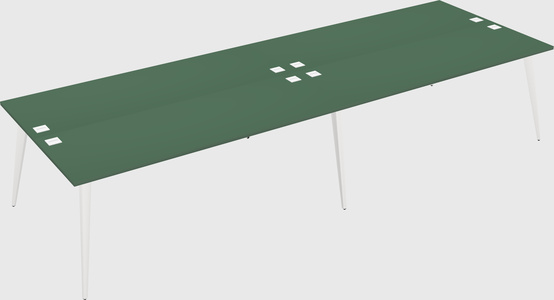 Shared rectangular office desk system