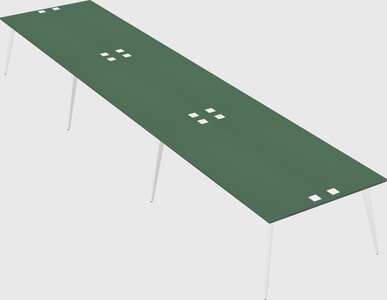 Shared rectangular office desk system