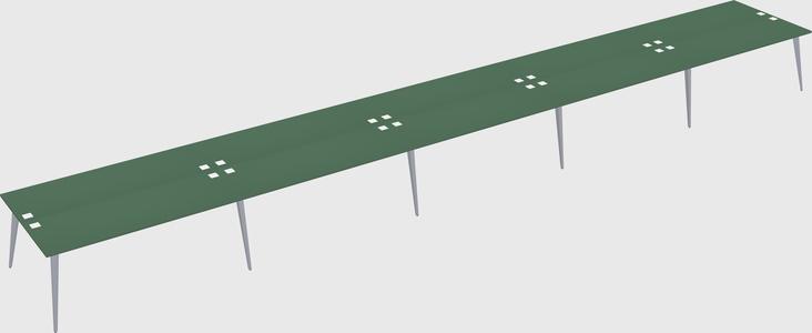 Shared rectangular office desk system