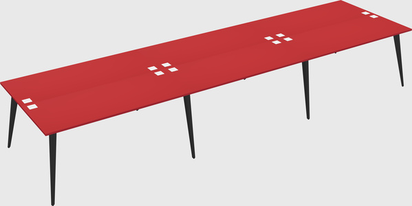 Shared rectangular office desk system
