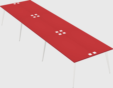 Shared rectangular office desk system