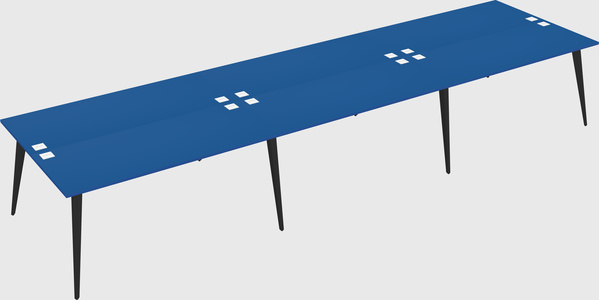 Shared rectangular office desk system