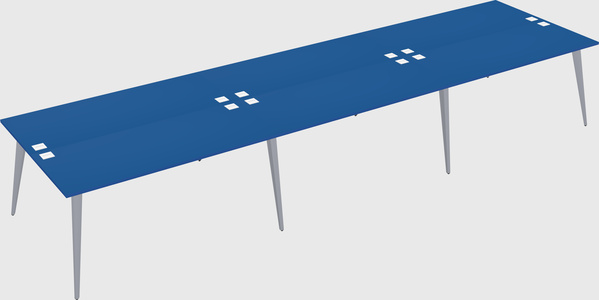 Shared rectangular office desk system