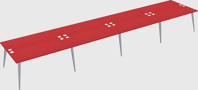 Shared rectangular office desk system