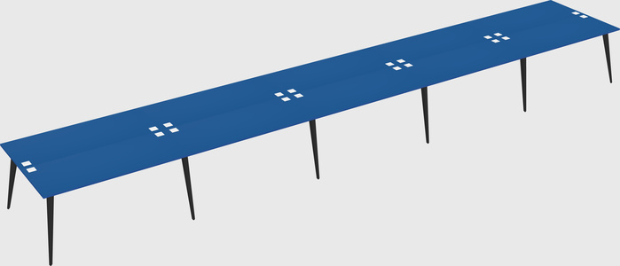 Shared rectangular office desk system