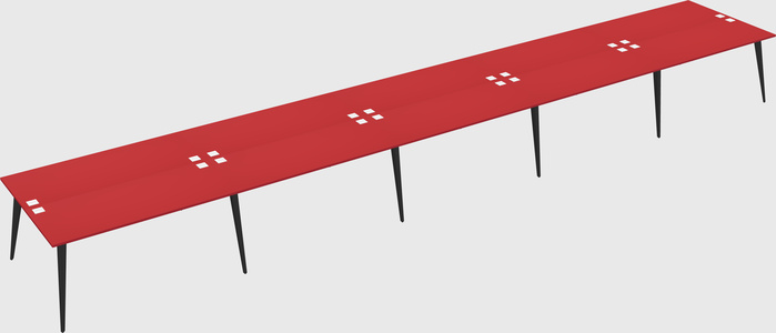 Shared rectangular office desk system