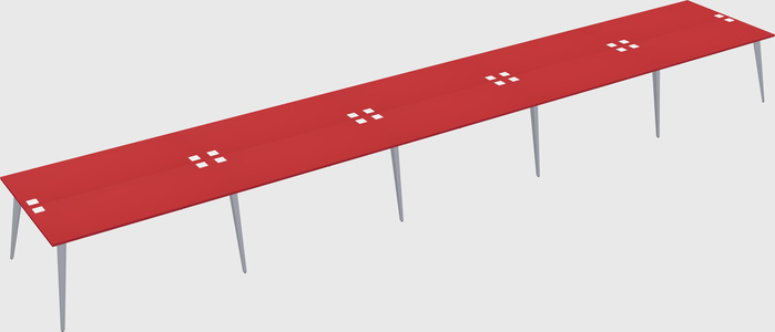 Shared rectangular office desk system