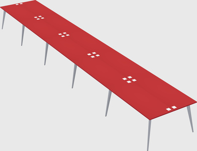 Shared rectangular office desk system