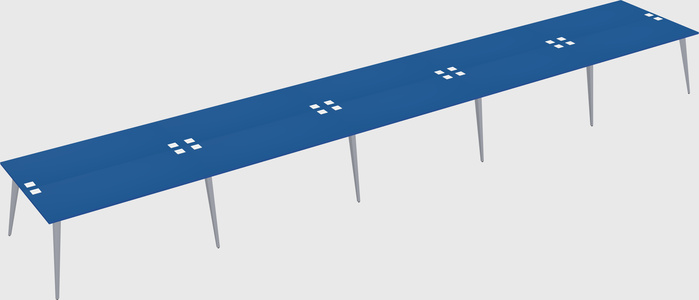 Shared rectangular office desk system