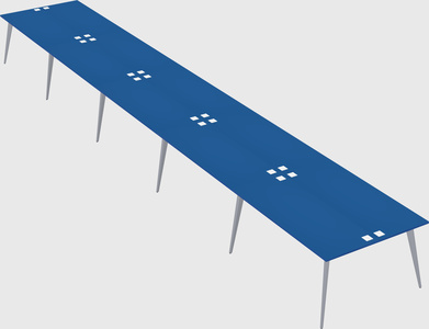 Shared rectangular office desk system