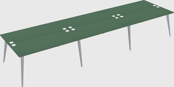 Shared rectangular office desk system