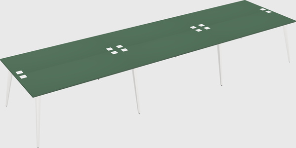 Shared rectangular office desk system