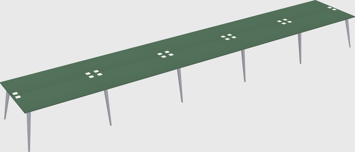 Shared rectangular office desk system