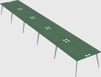 Shared rectangular office desk system