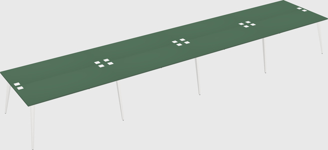 Shared rectangular office desk system