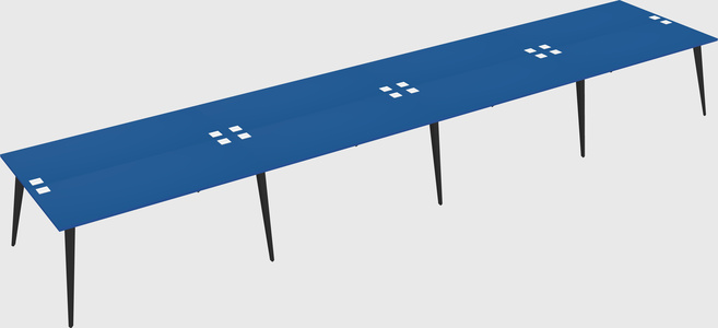 Shared rectangular office desk system