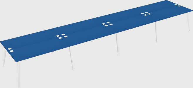 Shared rectangular office desk system