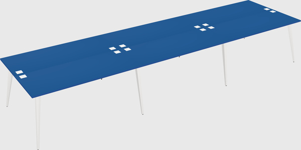 Shared rectangular office desk system