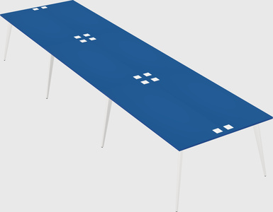 Shared rectangular office desk system