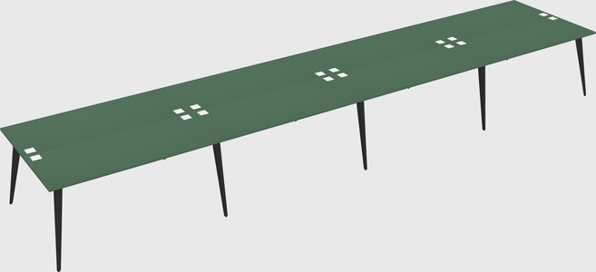 Shared rectangular office desk system