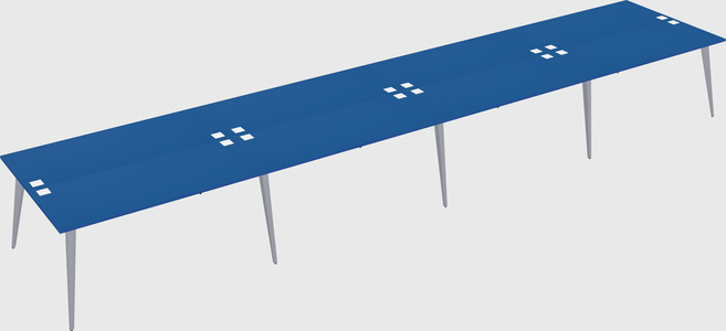 Shared rectangular office desk system
