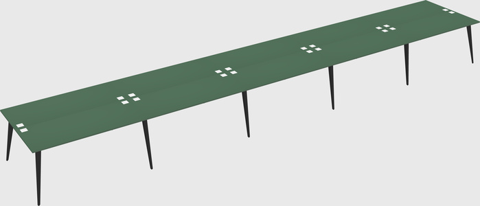 Shared rectangular office desk system