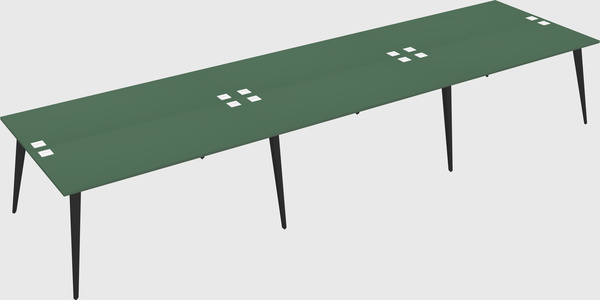 Shared rectangular office desk system