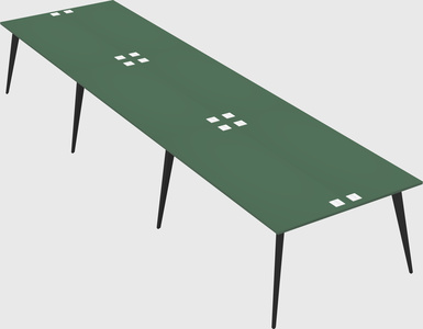 Shared rectangular office desk system