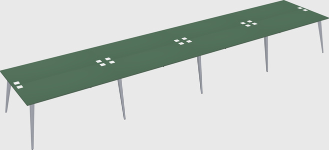 Shared rectangular office desk system