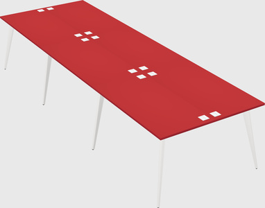 Shared rectangular office desk system