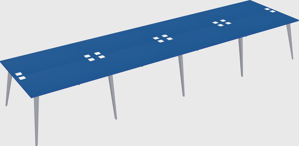Shared rectangular office desk system