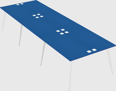 Shared rectangular office desk system