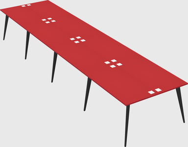 Shared rectangular office desk system