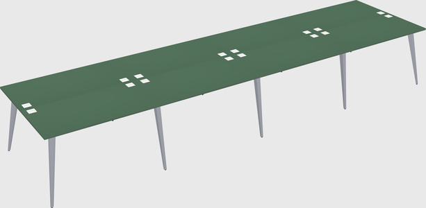Shared rectangular office desk system