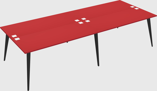 Shared rectangular office desk system