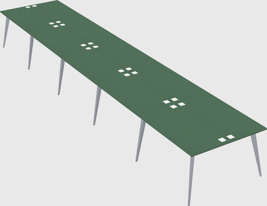Shared rectangular office desk system