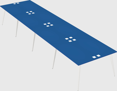 Shared rectangular office desk system