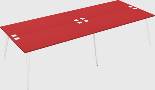 Shared rectangular office desk system