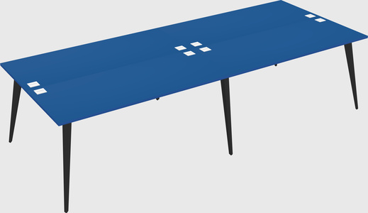 Shared rectangular office desk system