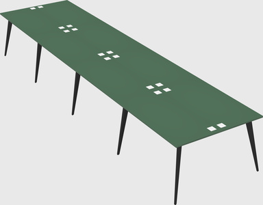 Shared rectangular office desk system