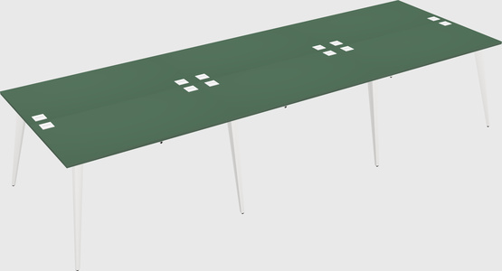Shared rectangular office desk system