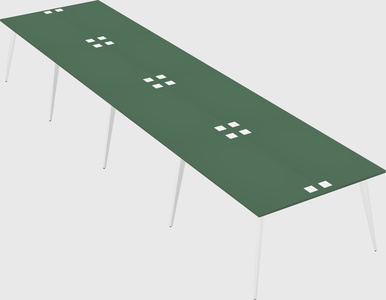 Shared rectangular office desk system
