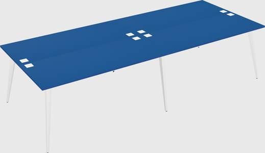 Shared rectangular office desk system