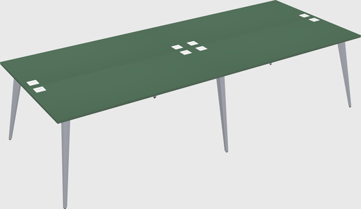 Shared rectangular office desk system