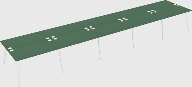 Shared rectangular office desk system