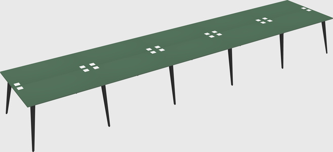 Shared rectangular office desk system