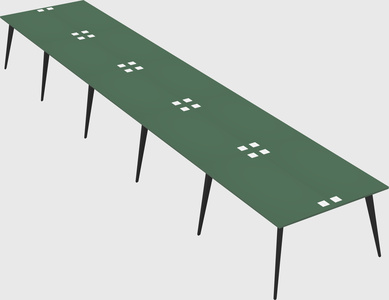 Shared rectangular office desk system